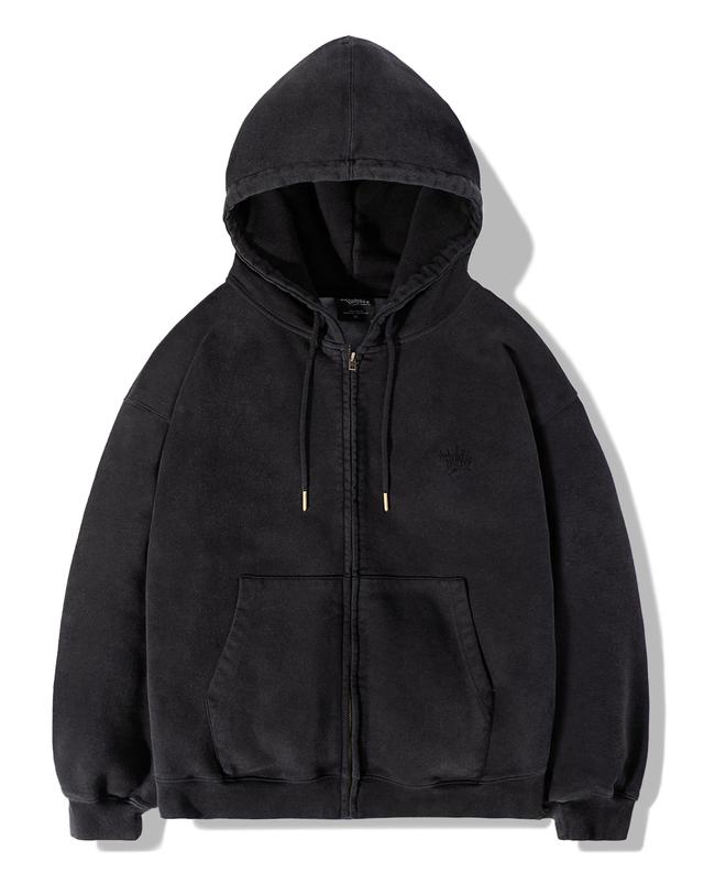 플루크 슬램로고 피그먼트 워싱 후드 집업 티셔츠 FZT716-Z / 3color W 착용컷