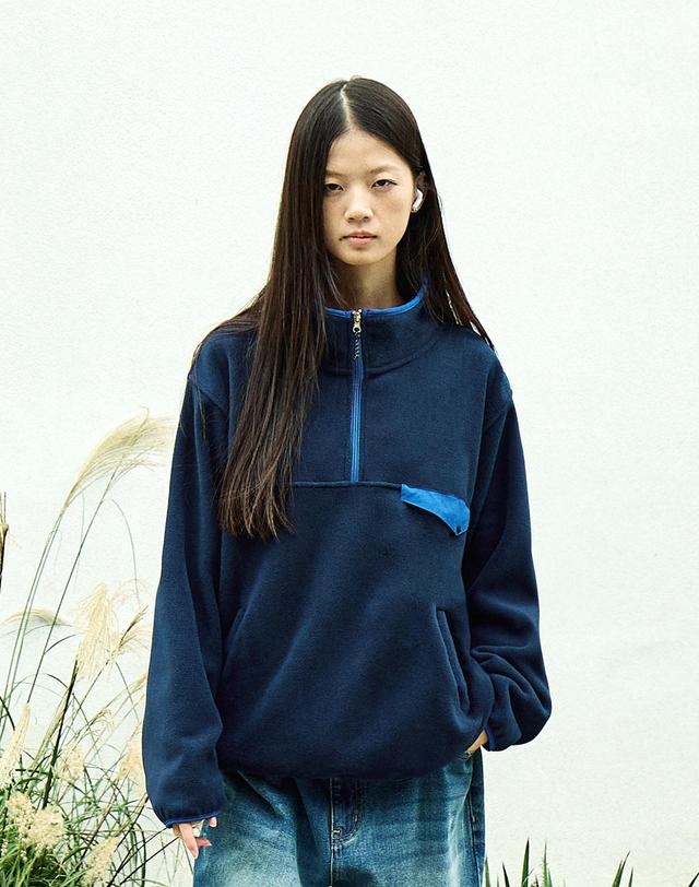 플루크 AQE 어댑트 하프 집업 플리스 FZT1036 / 2color M 착용컷