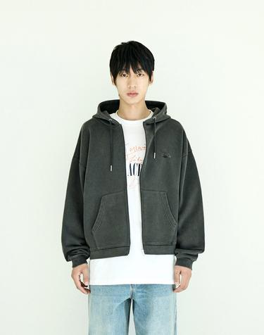 에센셜 피그먼트 크롭 후드 집업 FZT1038-Z / 2color