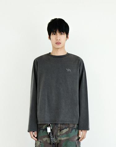 플루크 시그니처 로고 피그먼트 크롭 롱슬리브  FLT719 / 3Color