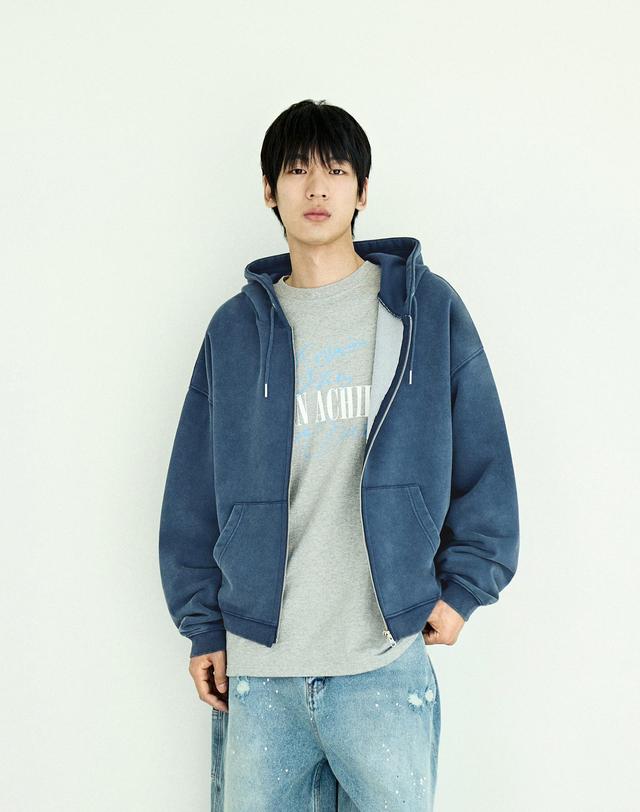 플루크 에센셜 피그먼트 크롭 후드 집업 FZT1038-Z / 2color 착용컷