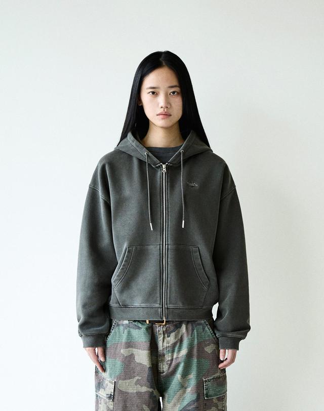 플루크 에센셜 피그먼트 크롭 후드 집업 FZT1038-Z / 2color W 착용컷