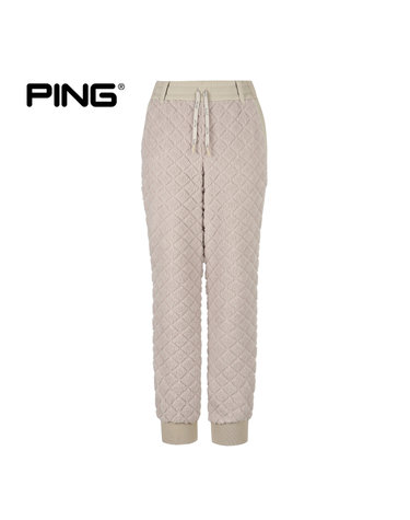 여성 본딩 밴딩 소재 믹스 조거 팬츠