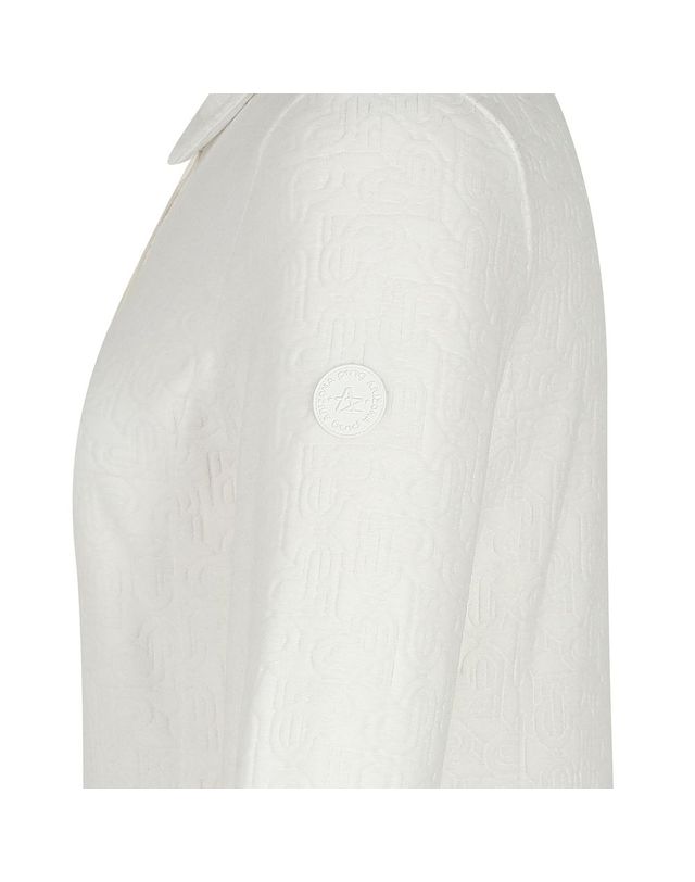 핑 여성 자가드 카라 긴팔 티셔츠 착용컷