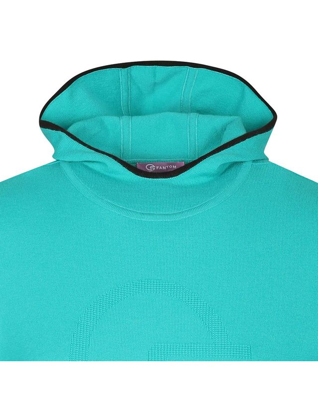 팬텀 여성 라인 배색 후드 긴팔 니트 착용컷