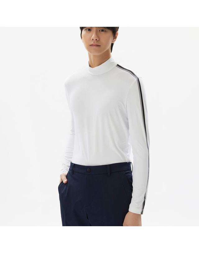 팬텀 남성 라인 포인트 하이넥 긴팔 이너 티셔츠 착용컷