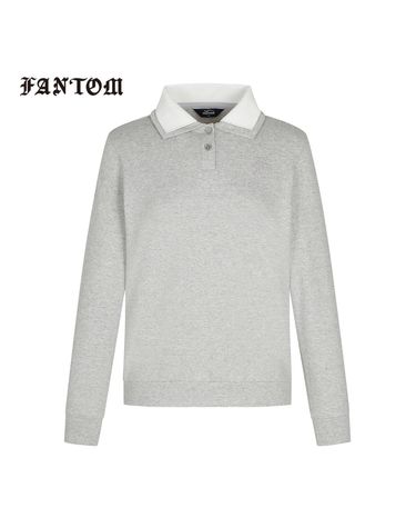 여성 이중 카라 포인트 긴팔티셔츠