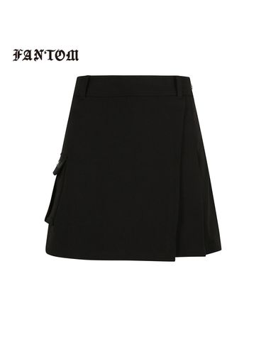 여성 포켓 포인트 플리츠 큐롯 스커트