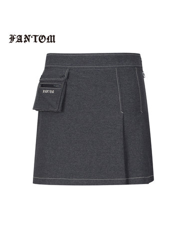 여성 포켓 탈부착 플리츠 큐롯 스커트