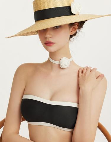 까멜리아 비키니 브라_블랙