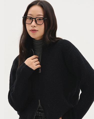 베이직 투웨이 니트집업 가디건_블랙