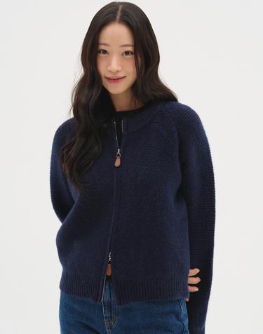 투웨이 풀오버 니트집업_네이비