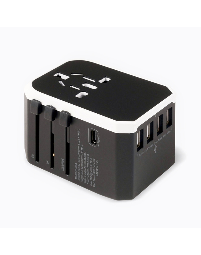 브라이튼 해외여행용멀티어댑터 콘센트 일본 태국 대만 싱가포르 플러그 탭 C타입 충전 USB C 1+USB A 4 5포트 돼지코 BT305A 착용컷