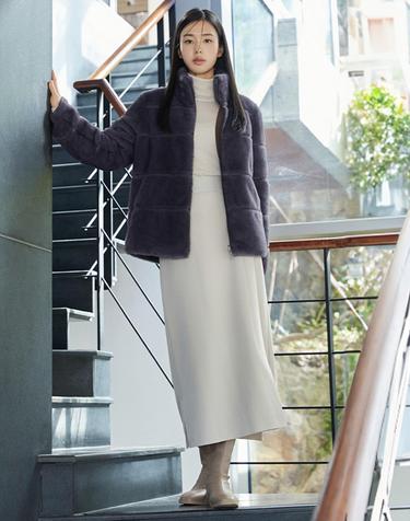 FW 기모 크레이프 텐션 슬릿 스커트