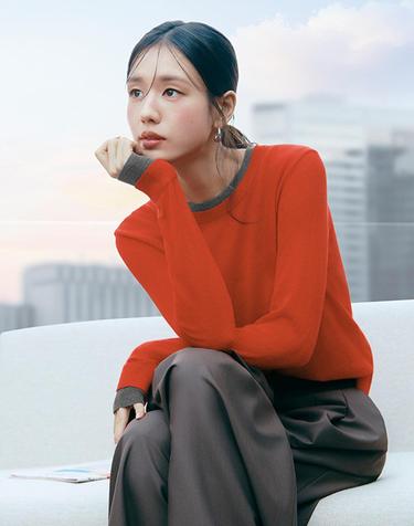 알파카혼방 레이어드 풀오버