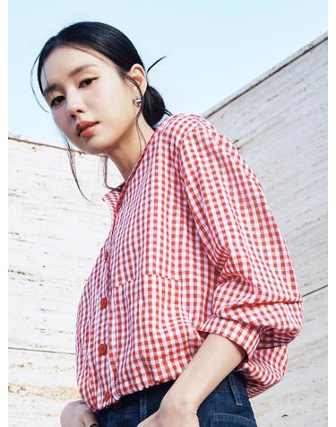 아사면 깅엄체크후드