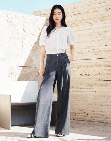 린넨블렌디드 초경량 투턱 D 데님