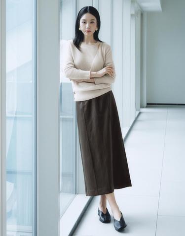 26FW FAUX레더 밴딩스커트