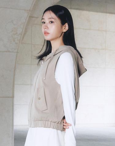 26FW 셔링 후드베스트