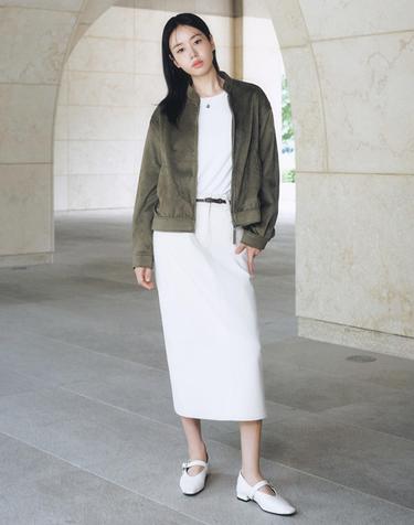 26FW FAUX스웨이드 피치 스커트