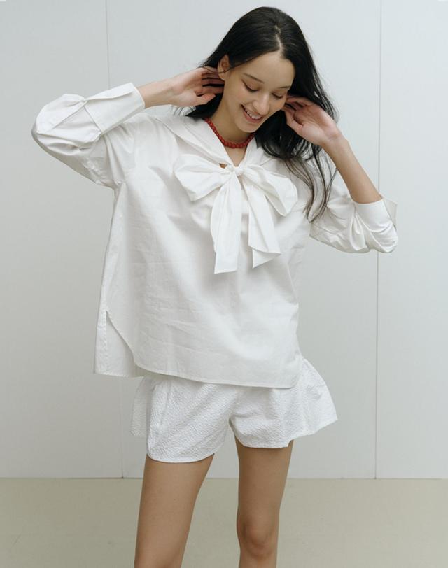 셀렙샵 에디션 셀렙샵에디션 오버핏 리본 셔츠 착용컷