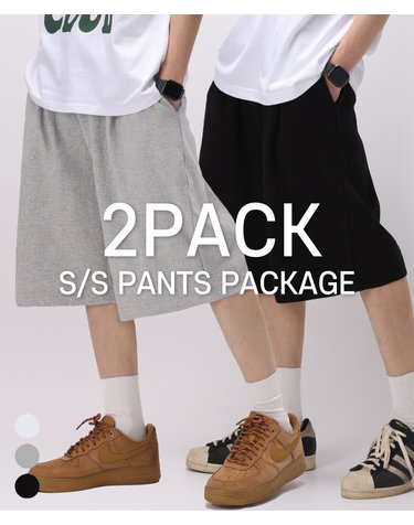 [2PACK]버뮤다 원턱 와이드 스웨트 쇼츠 3COLOR