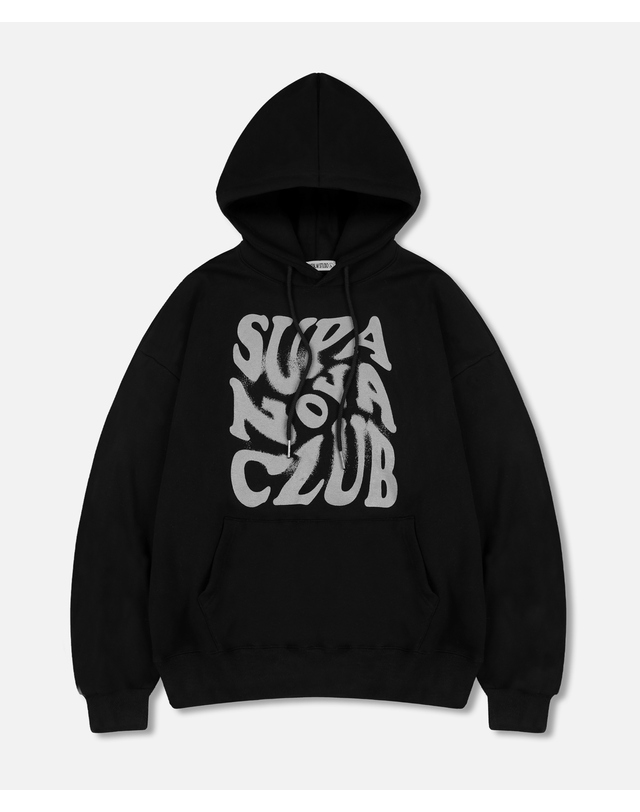 엔피스튜디오 [기모]슈퍼 노바 클럽 로고 오버핏 후드 티셔츠 6COLOR 착용컷