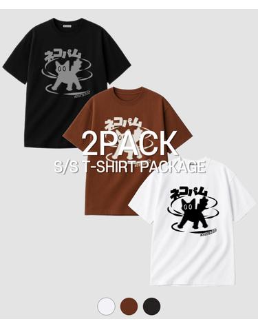 [2PACK] 네코 팜 로고 오버핏 티셔츠 3COLOR