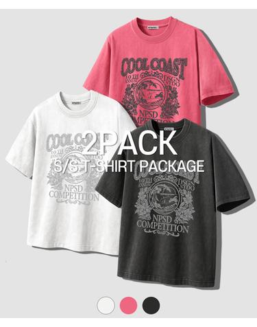[2PACK] 쿨 코스트 피그먼트 오버핏 티셔츠 3COLOR