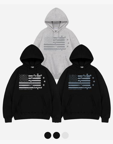 [2PACK] 아메리칸 스타즈 오버핏 후드 티셔츠