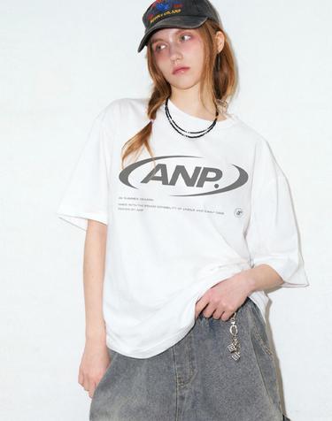 ANP 써클 오버핏 반팔 티셔츠 화이트