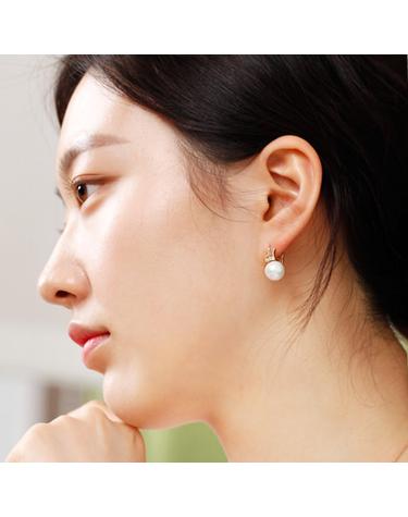 [아이비골드] 18k 크라운진주 귀걸이 E13085