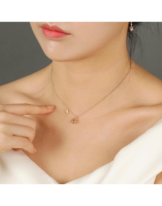 아이비골드 [아이비골드] 18k 복 돼지 목걸이 LP12544 착용컷