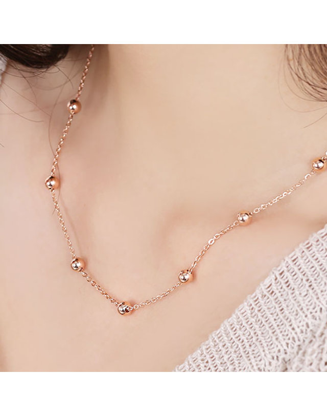 아이비골드 [아이비골드] 14K GOLD 체인볼 목걸이 L54261 착용컷