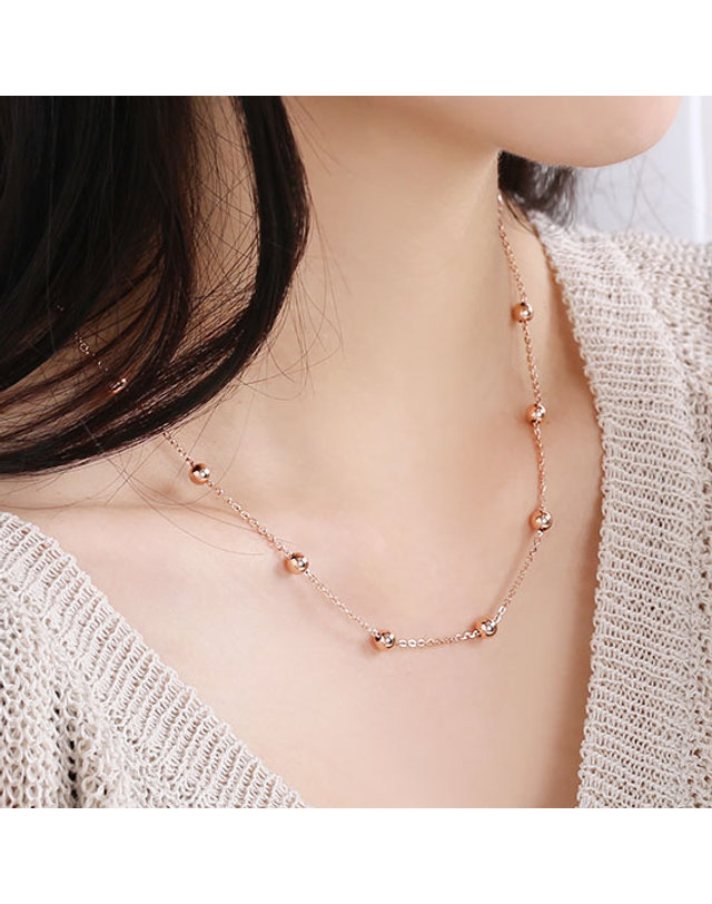 아이비골드 [아이비골드] 14K GOLD 체인볼 목걸이 L54261 착용컷