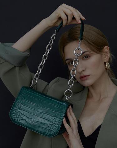 lode bag - dark green croc