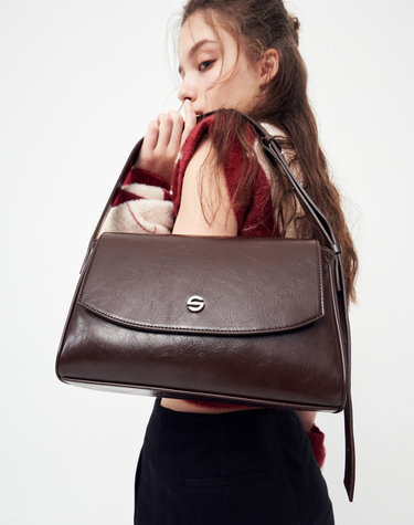 Capture bag mini - crinkle choco brown