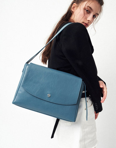 Capture bag - crinkle gray blue