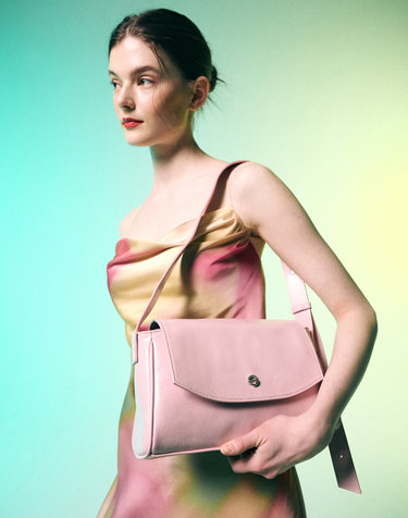 Capture bag mini - crinkle light pink