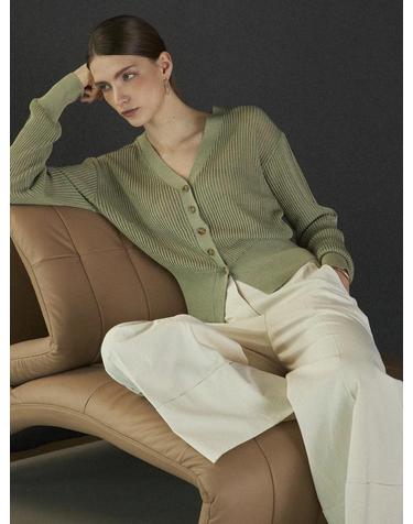 V-NECK SUMMER CARDIGAN_GREEN