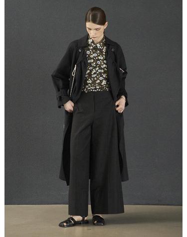 STRING TRENCH COAT_BLACK