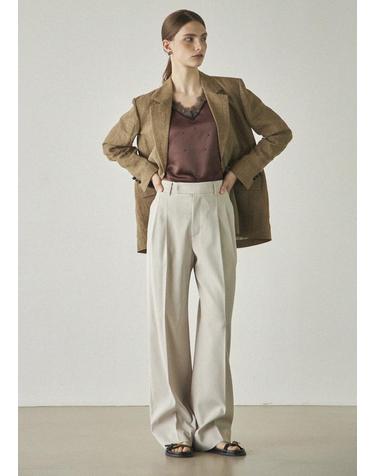 TWO PINTUCK SLACKS_IVORY