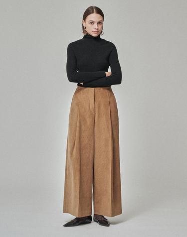 CORDUROY WIDE TROUSERS_TERRACOTTA