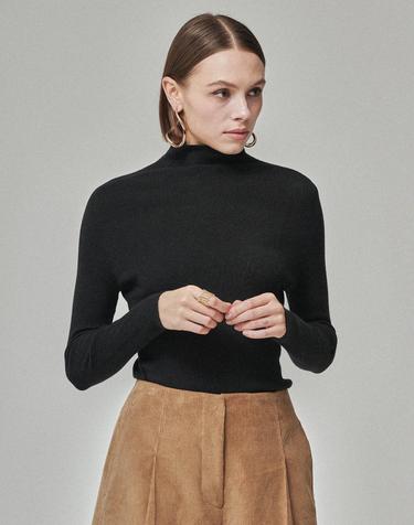 SOFT TOUCH WOOL HIGH-NECK KNIT_BLACK