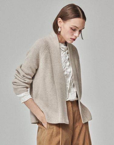 RACCOON BLEND CARDIGAN_LIGHT MIX BEIGE
