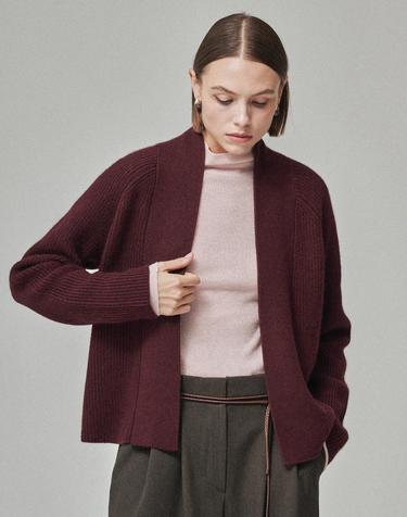 RACCOON BLEND CARDIGAN_BURGUNDY