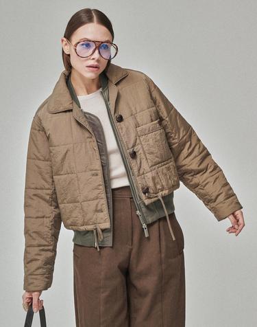 2WAY LAYERED BLOUSON_BEIGE KHAKI