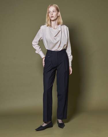 POCKET BUTTON SLACKS_NAVY