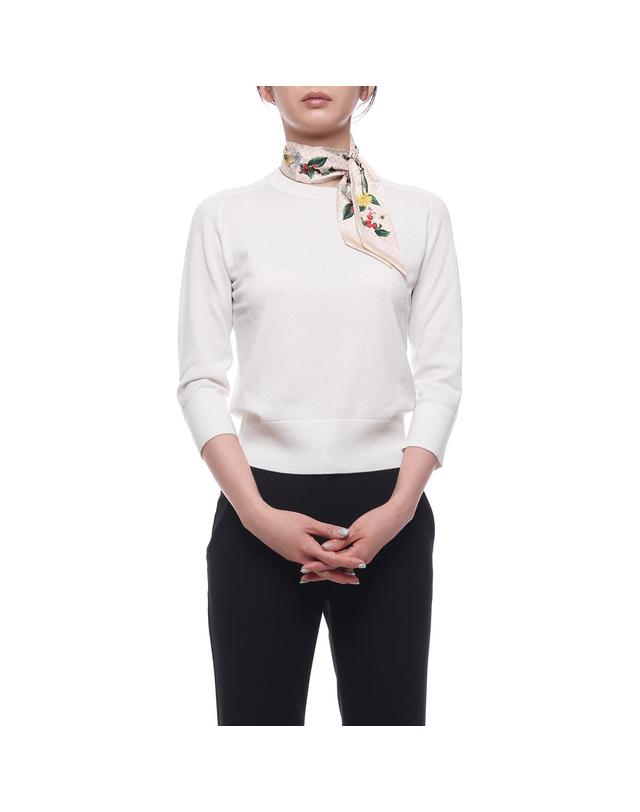 멀버리 26FW 여성 플로럴 스키니 스카프 (VS4898 203 H687 26F) 착용컷