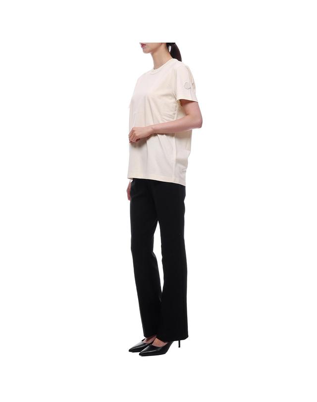몽클레어 25SS 여성 크로셰 악센트 반팔티셔츠 (8C00043 89ADC 034 25S) 착용컷